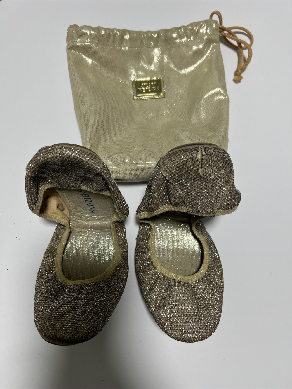 Stuart Weitzman Foldable Ballet Flats glittery